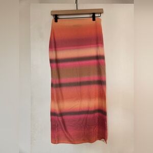 Mango Sunset Striped Maxi Skirt